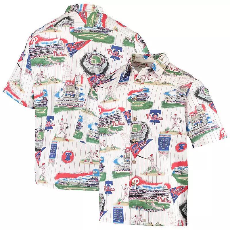 Men's Reyn Spooner White/Red Philadelphia Phillies Scenic Button-Up Shirt, Size: Small Product Image