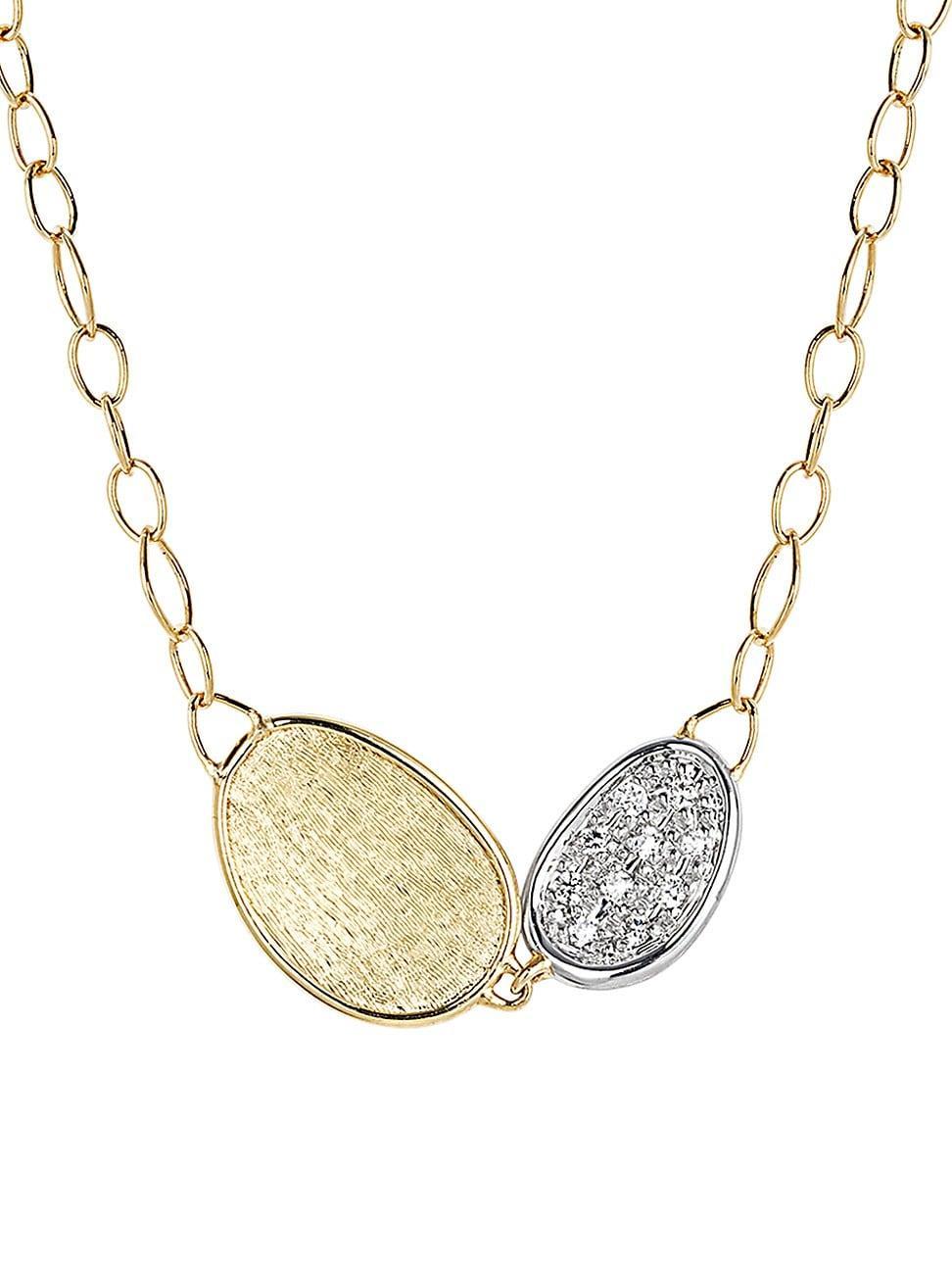 Marco Bicego 18K Yellow & White Gold Lunaria Diamond Station Necklace, 16.5 Product Image