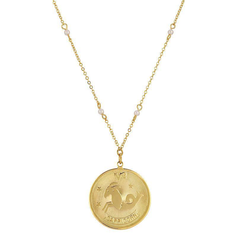 1928 Gold-tone Sagittarius Pendant Necklace, Womens, July Product Image