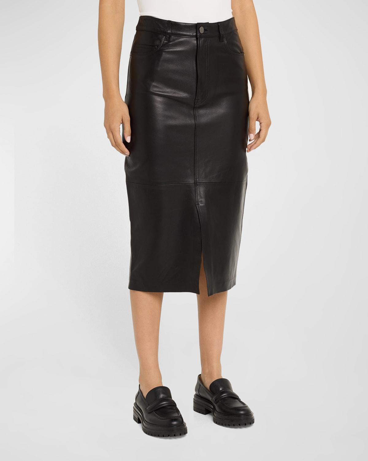 Womens Leather Pencil Skirt Product Image