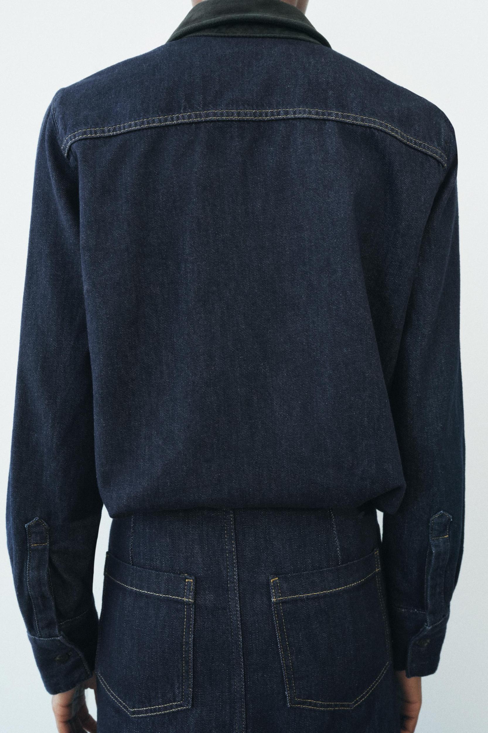 DENIM COMBINATION SHIRT ZW COLLECTION Product Image