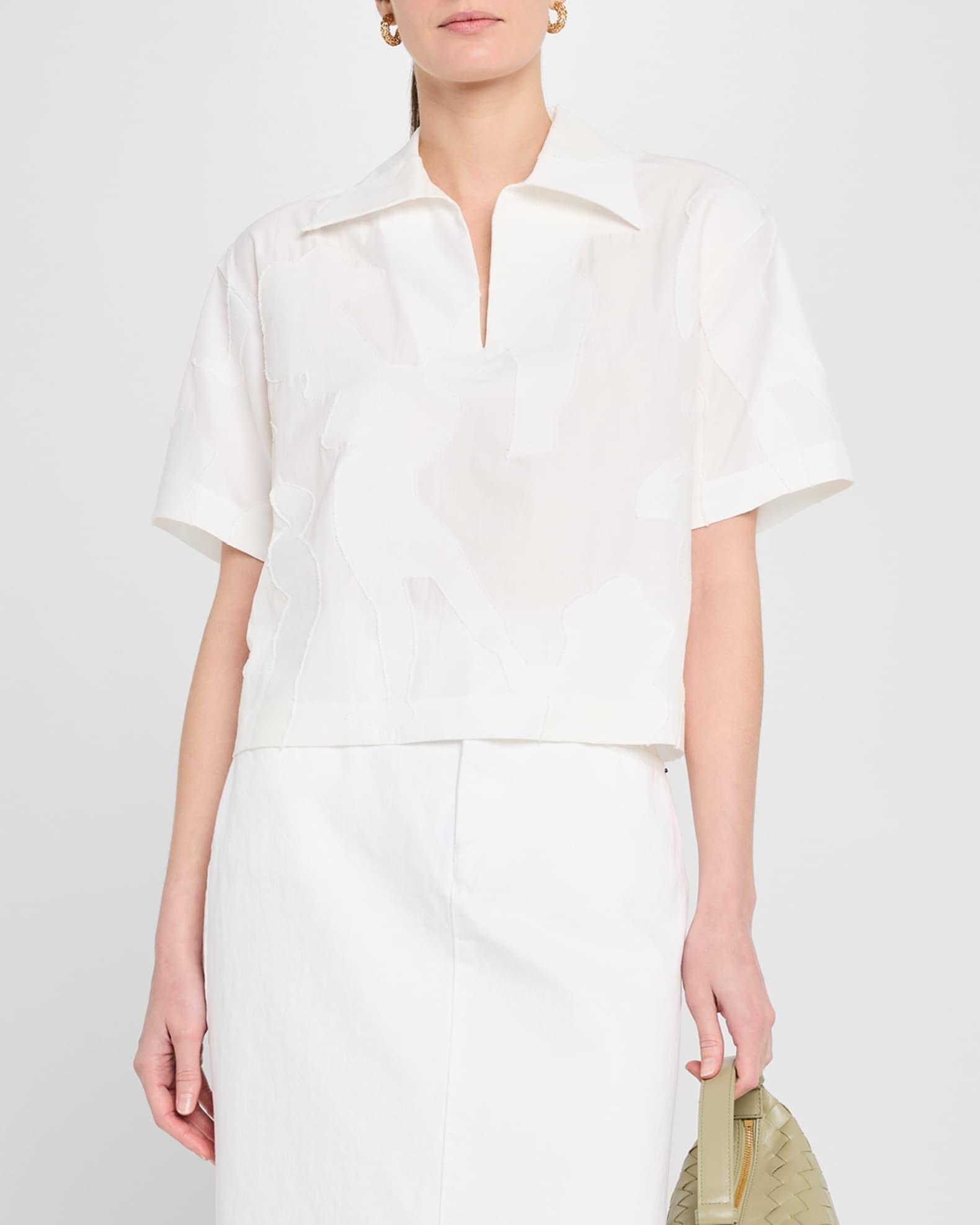 Cropped Burnout Boxy Blouse Product Image