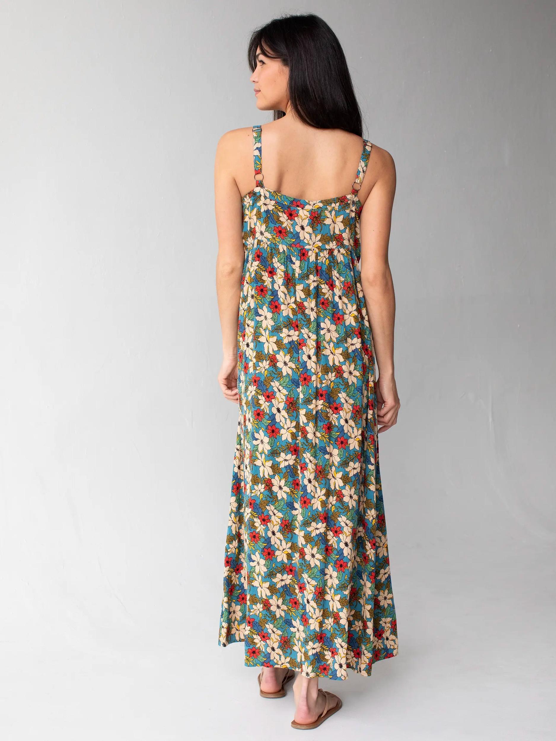 Sidney Maxi Dress - Blue Tan Lilies Product Image