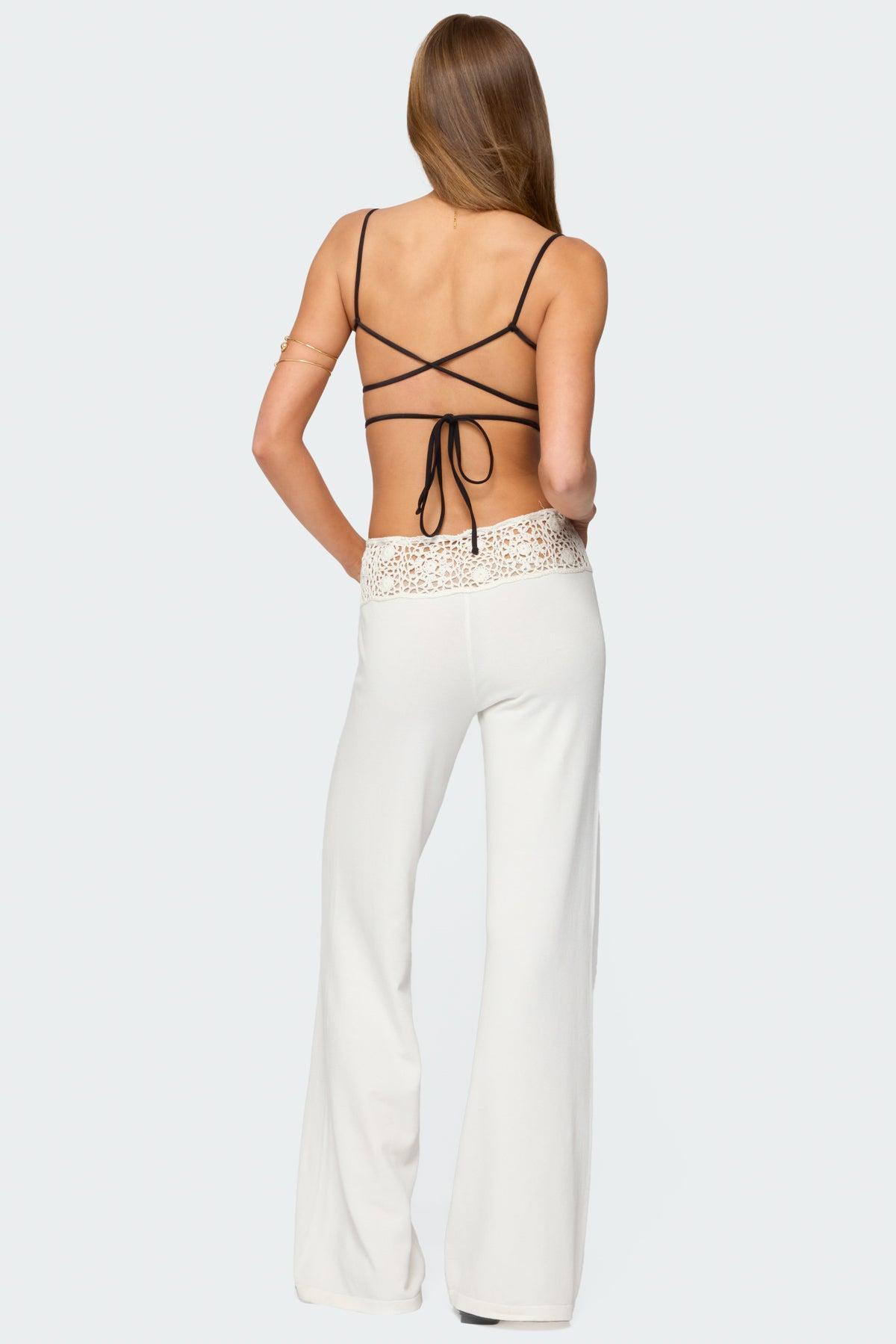 Kirsty Crochet Waist Knit Pants Product Image