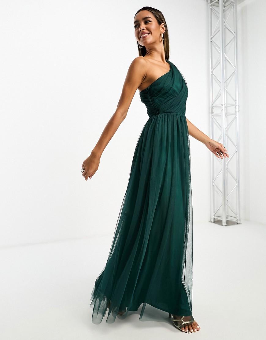 Anaya Bridesmaid tulle one shoulder maxi dress Product Image