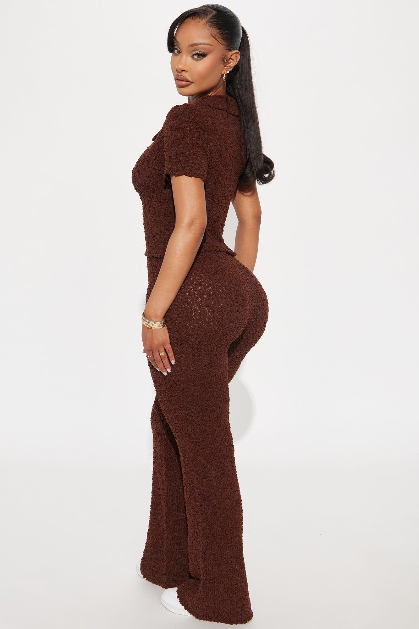 Raven Cozy Pant Set - Brown Product Image