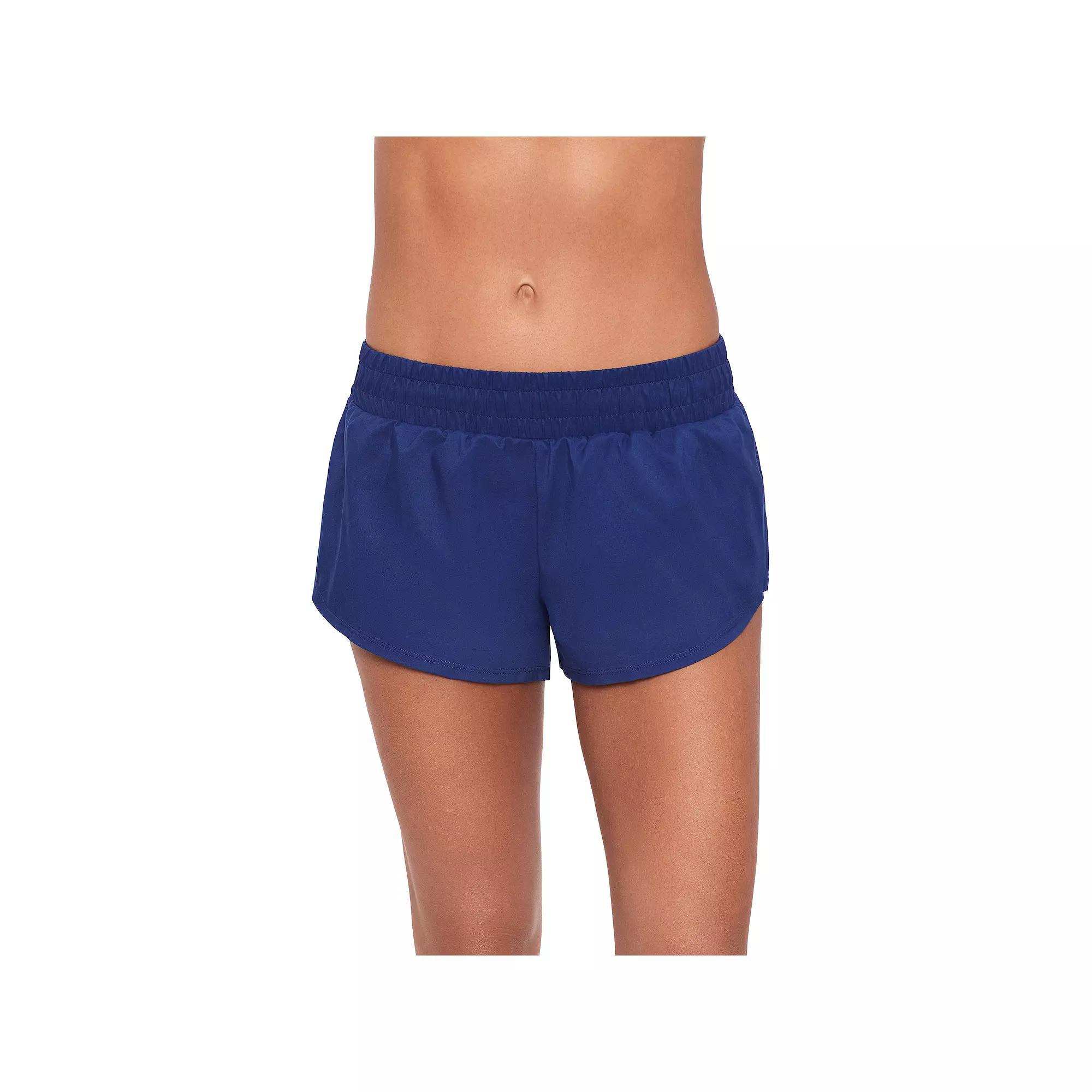 Women's Eco Beach Shirred Swim Shorts, Size: Small, Black Product Image