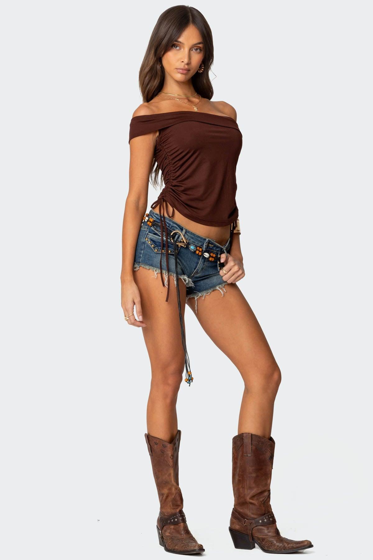 Yafa Asymmetric Off Shoulder Top Product Image