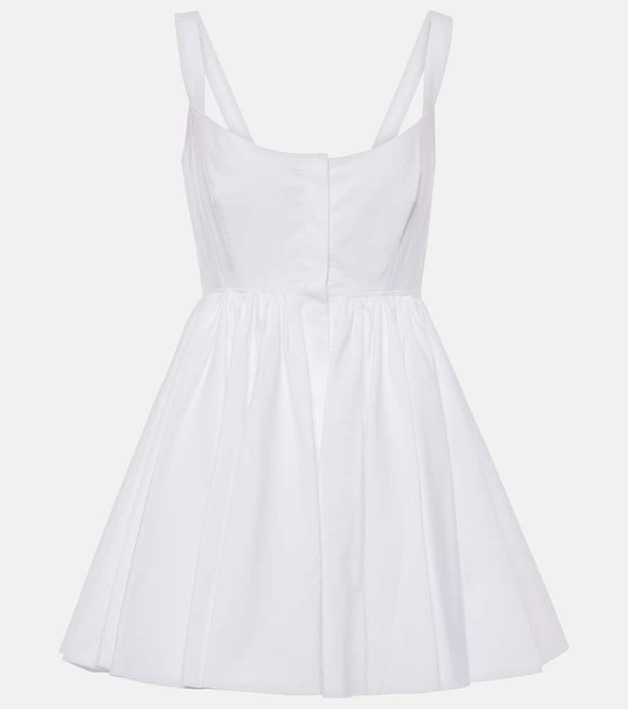 ALAÏA Cotton Poplin Skater Dress In White Product Image