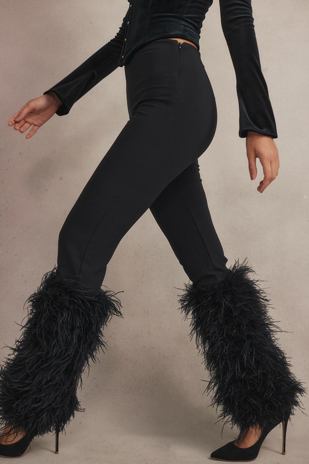 Nicolette  black trimmed trousers Product Image