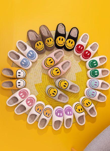 Smile Face Soft Plush Slippers Product Image
