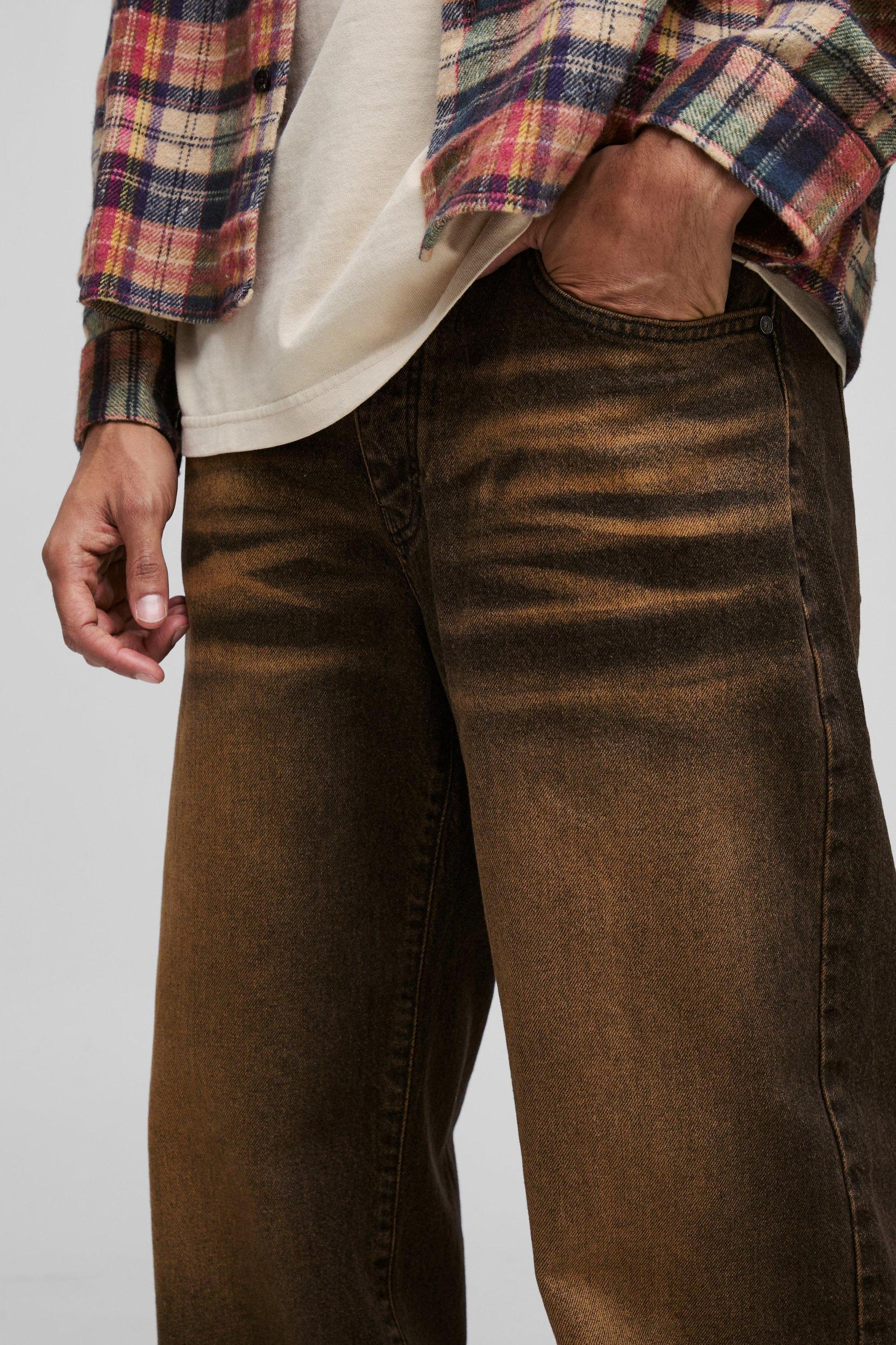 Relaxed Rigid Extreme Washed Jeans | boohooMAN USA Product Image