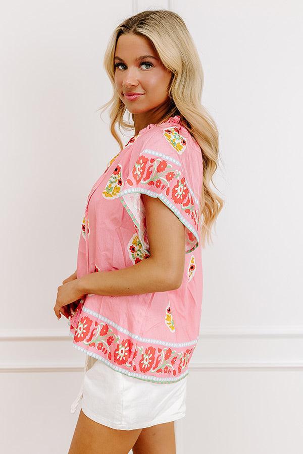 Margaritas On The Boardwalk Floral Top Product Image