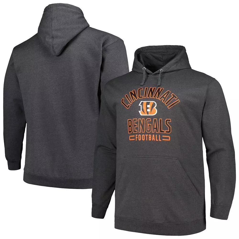 Men's Fanatics Branded Heather Charcoal Cincinnati Bengals Big & Tall Pullover Hoodie, Size: 2XB Product Image