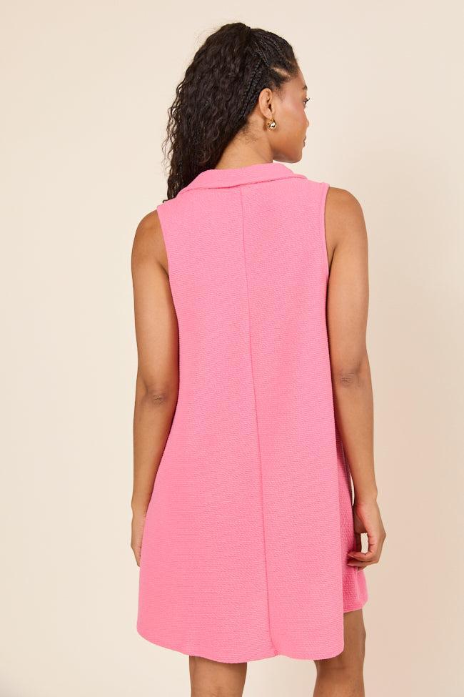 Ellen Pink Collared Tank Dress Product Image