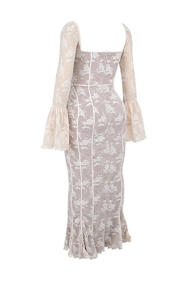 Delilah Vintage Cream Lace Maxi Dress Product Image