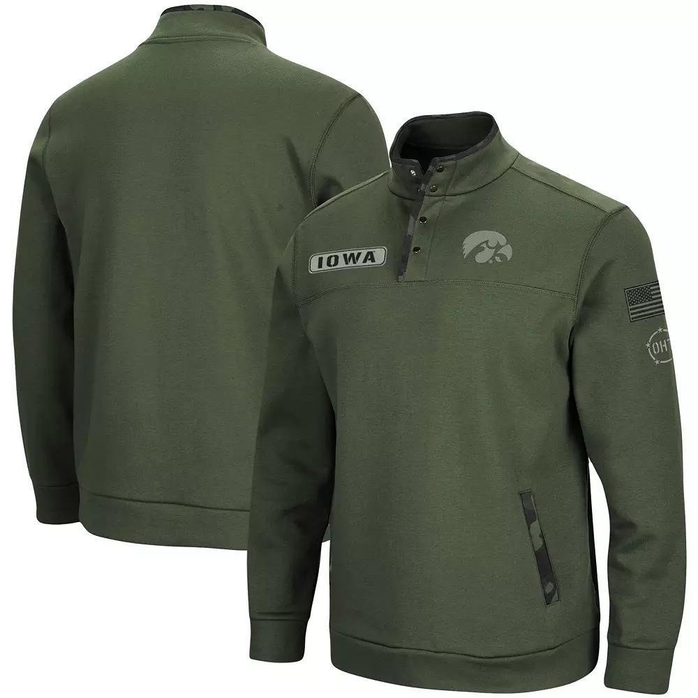 Men's Colosseum Olive Arizona State Sun Devils OHT Military Appreciation Digit Quarter-Snap Jacket, Size: Medium, Green Product Image