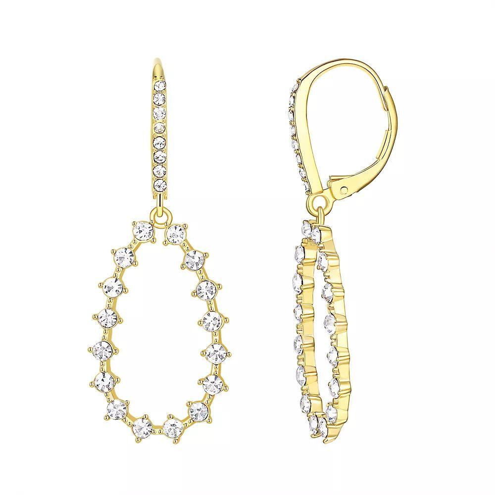 Chrystina Crystal Open Teardrop Leverback Dangle Earrings, Women's, Gold Tone Product Image