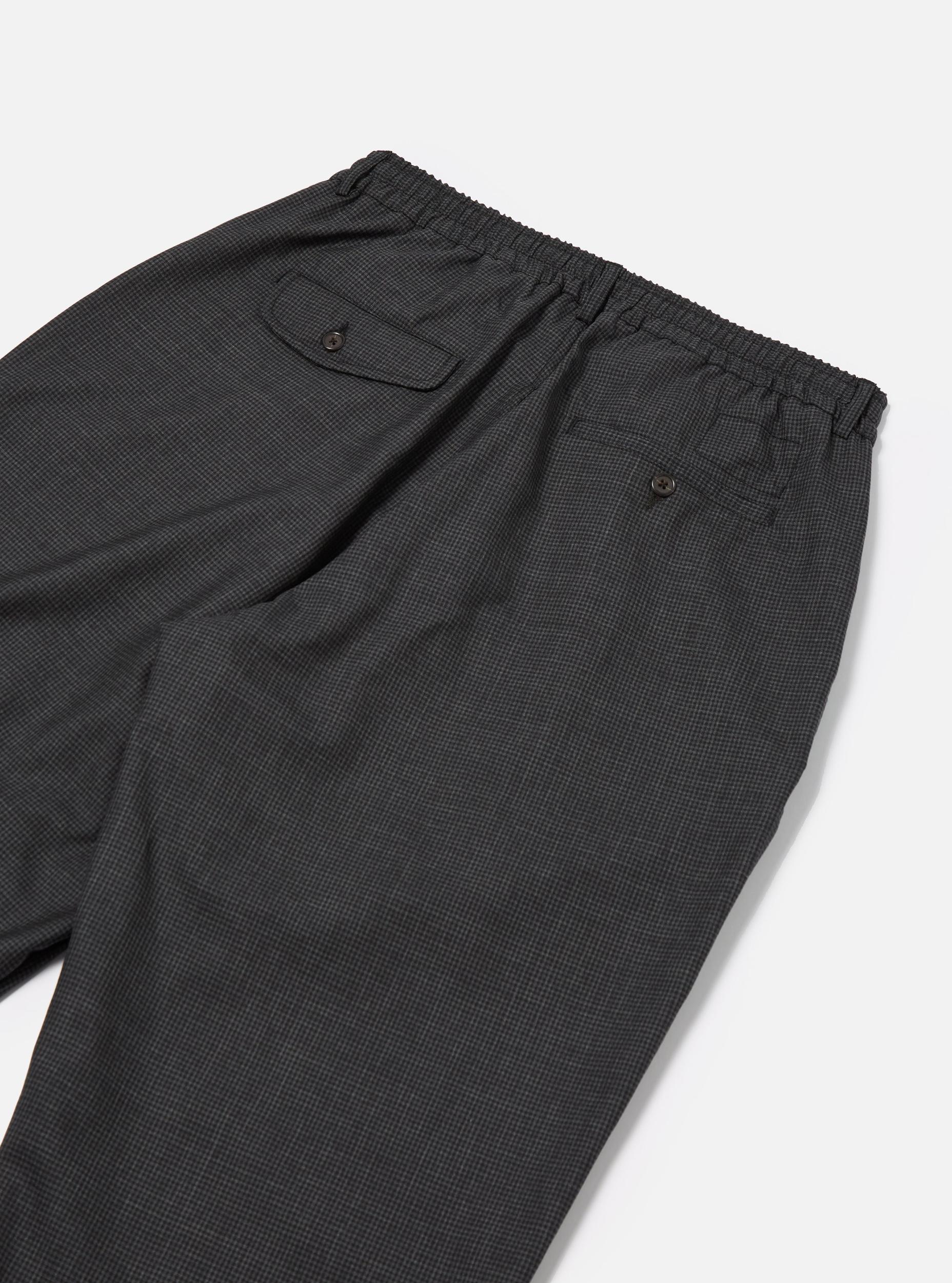 Black Mini Check Pleated Track Pant Product Image