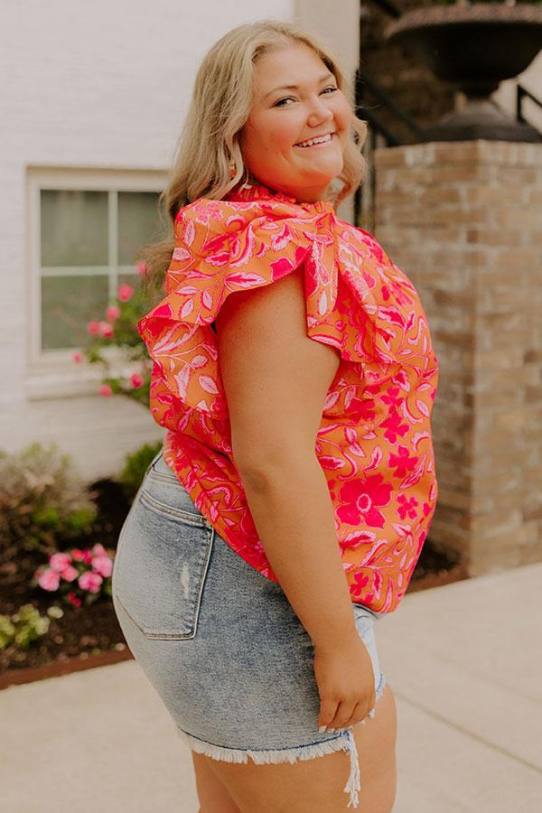 Mimosas Sippin' Floral Top Curves Product Image