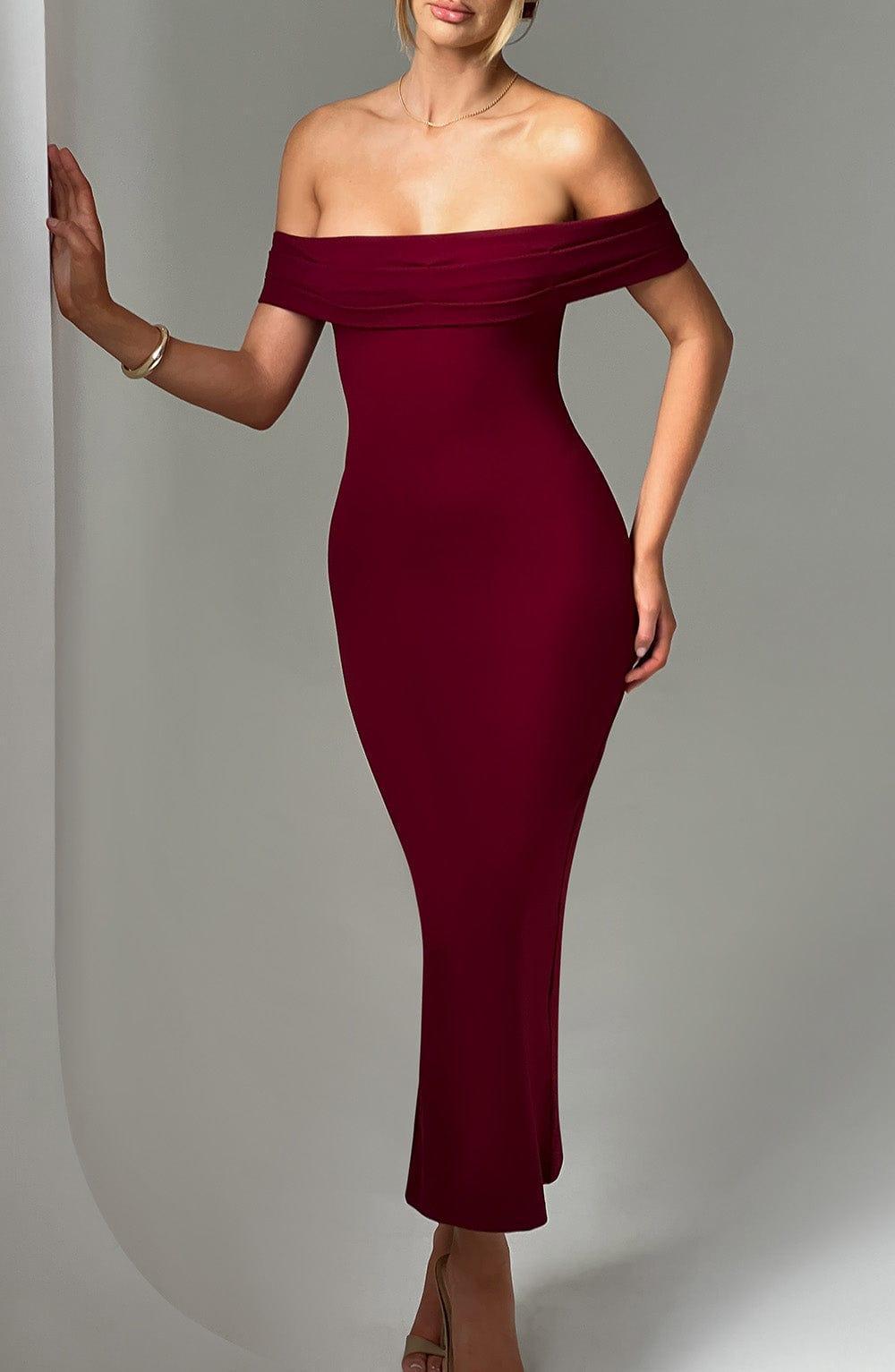 Bex Midi Dress - Burgundy Product Image