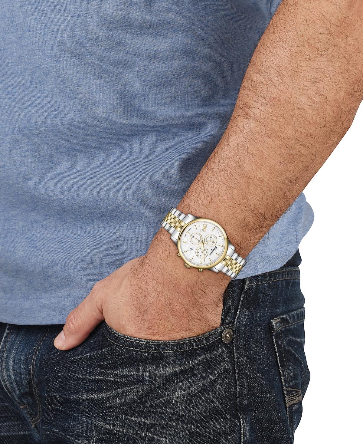 FERRAGAMO Men's Swiss Chronograph Duo Two-tone Stainless Steel Bracelet Watch 42mm In Two Tone Product Image