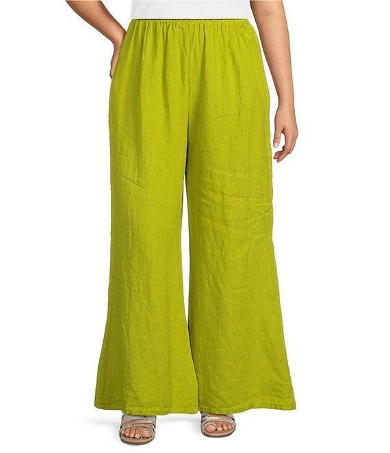 Bryn Walker Plus Size Osca Linen Wide Leg Pull-On Pant Product Image