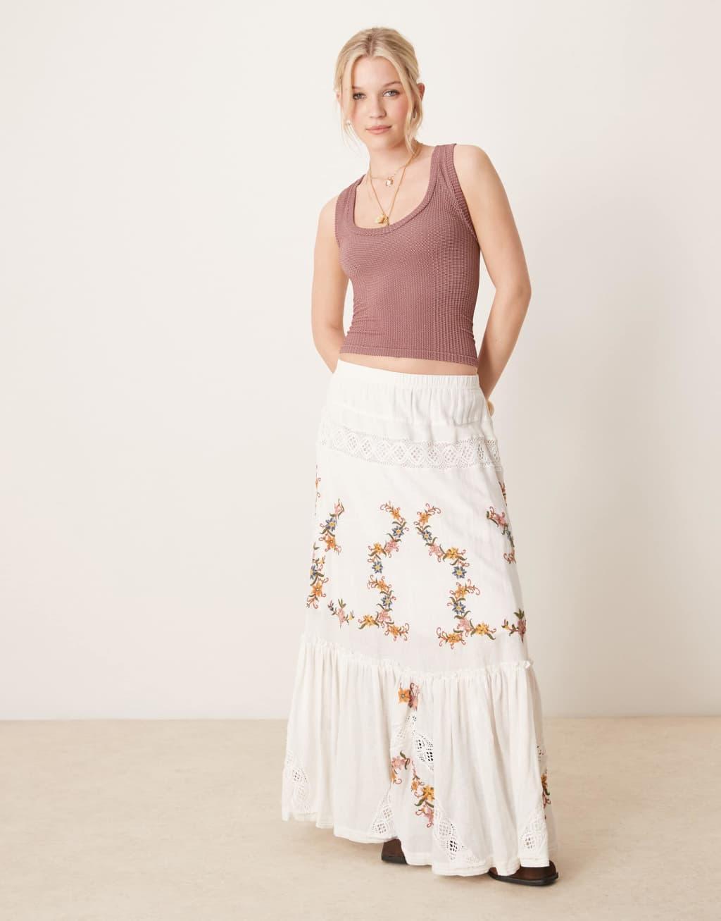 Free People Clean Slate ribbed tank top in brown Product Image