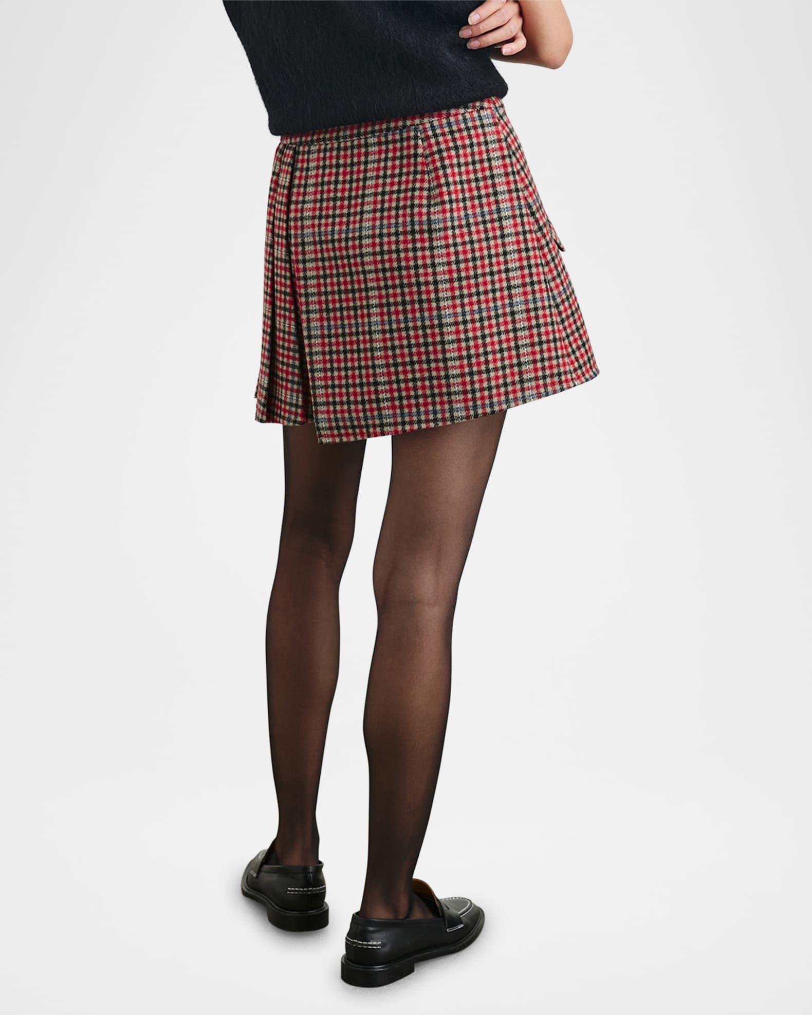 Adriana Pleated Check Mini Skirt  Product Image