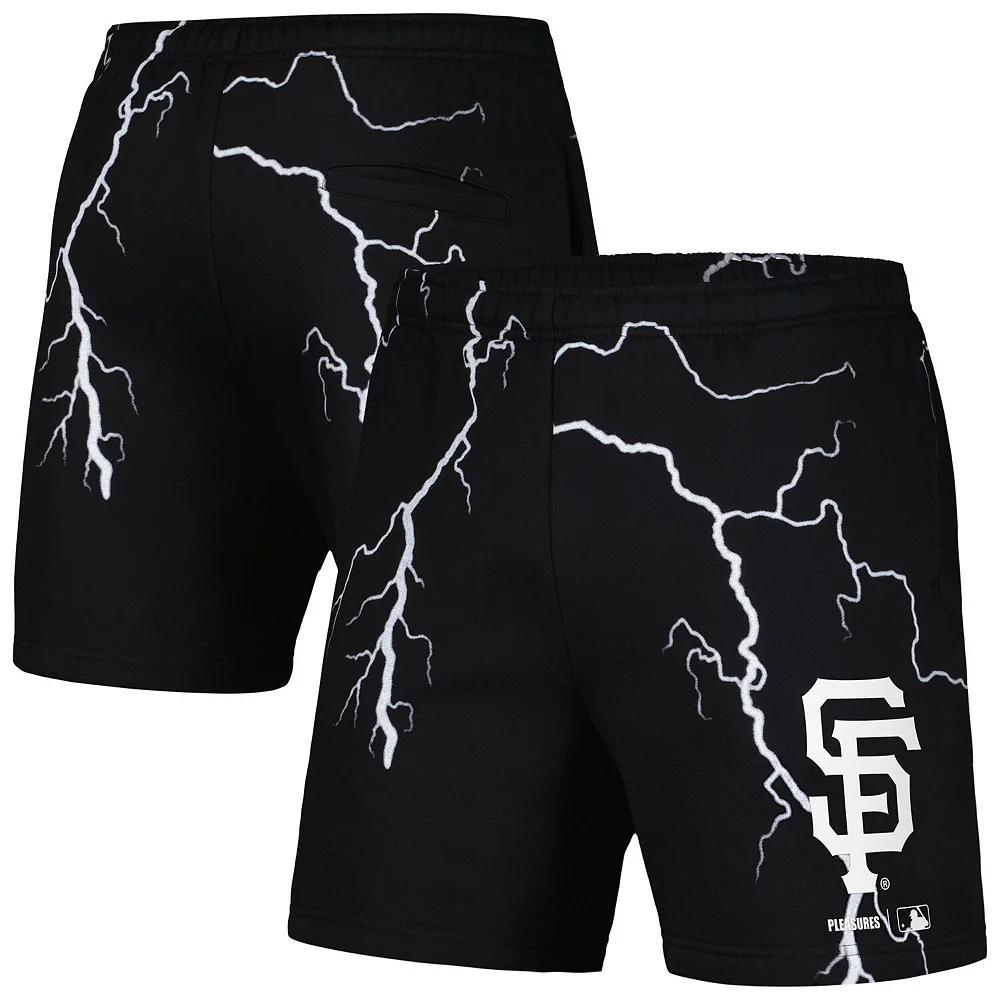 Men's PLEASURES  Black San Francisco Giants Lightning Shorts, Size: Large Product Image