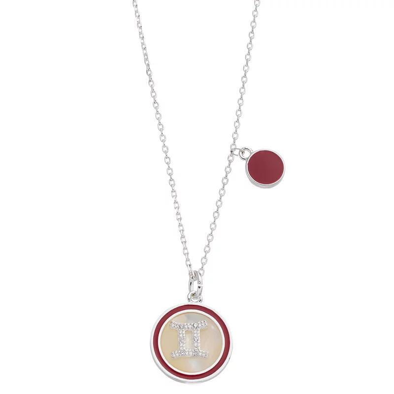 City Luxe Mother of Pearl Pisces Gold Pendant Necklace, Womens Silver Tone Aquarius Product Image