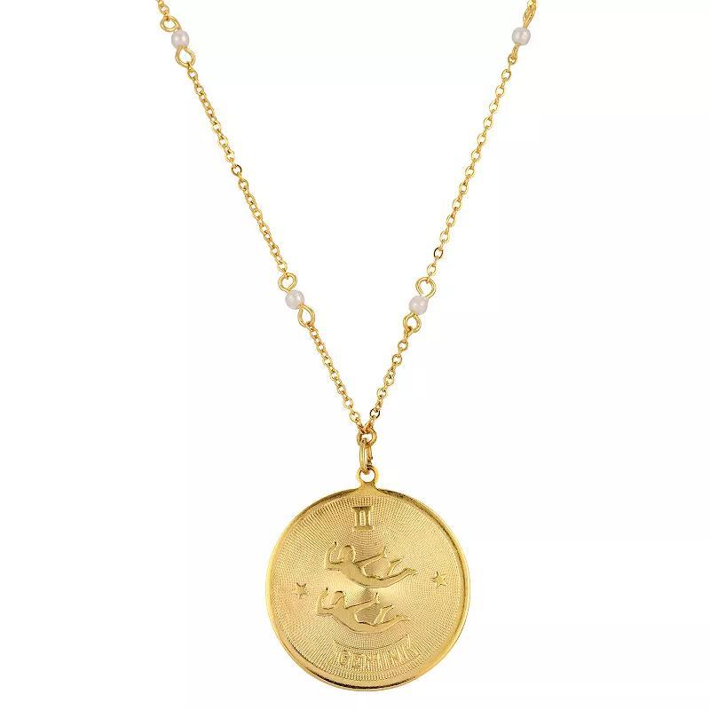 1928 Gold-tone Sagittarius Pendant Necklace, Womens, July Product Image