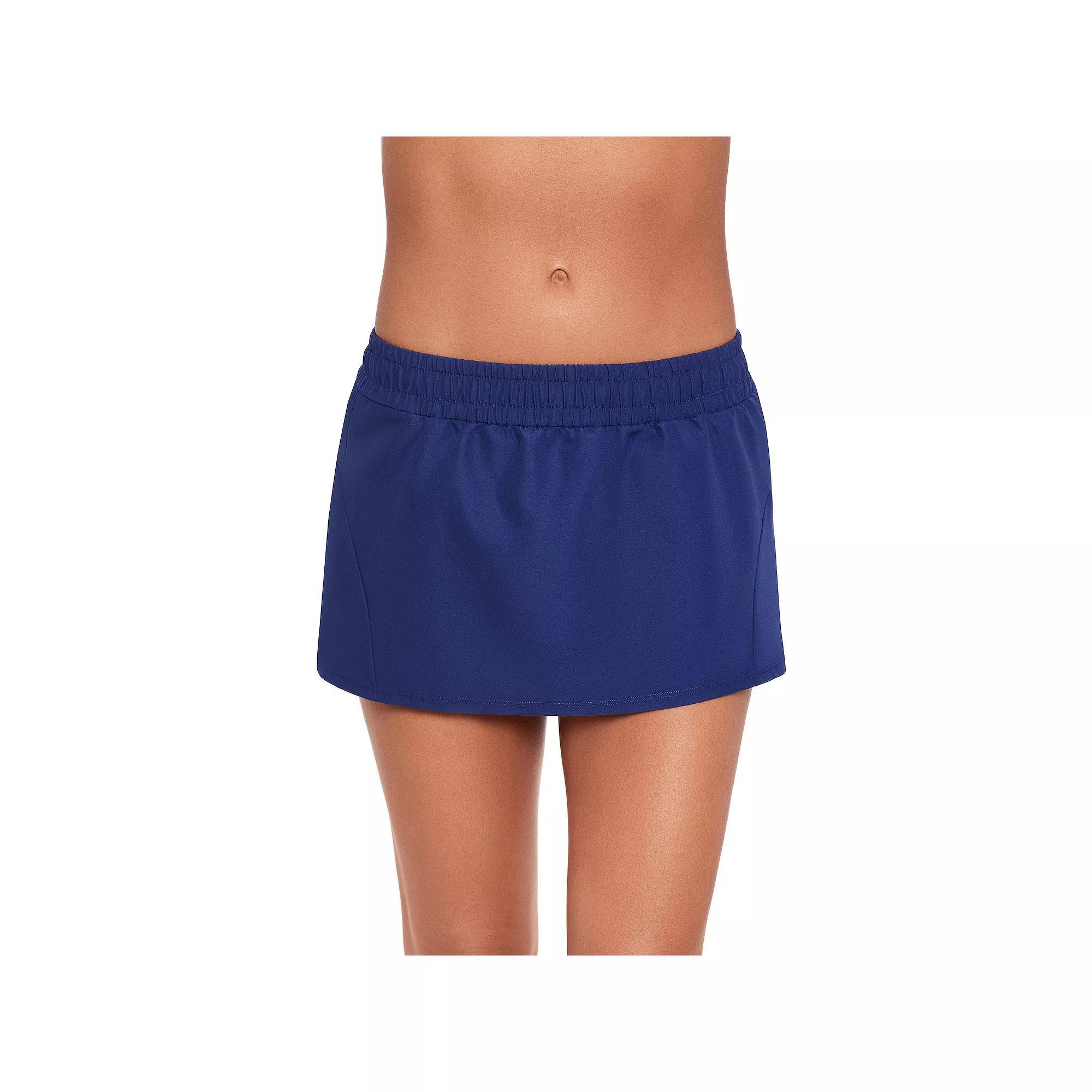 Women's Eco Beach Woven Mini Swim Skort, Size: Small, Black Product Image