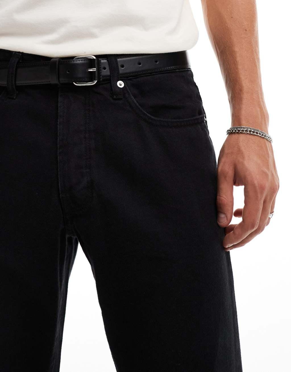 ONLY & SONS Edge straight fit jeans in black Product Image
