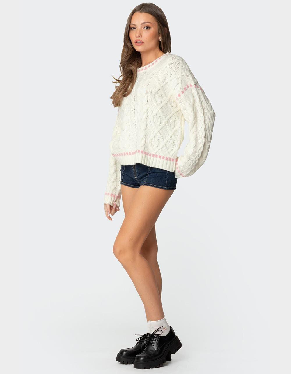 EDIKTED Eleni Cable Knit Sweater Product Image