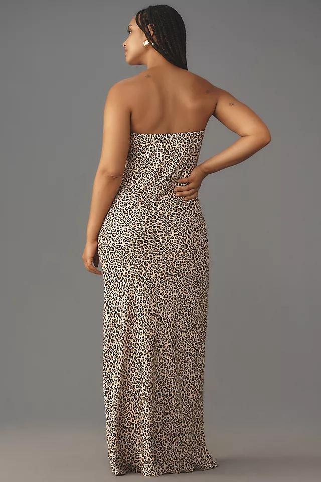 The Fleur Strapless Satin Maxi Slip Dress Product Image