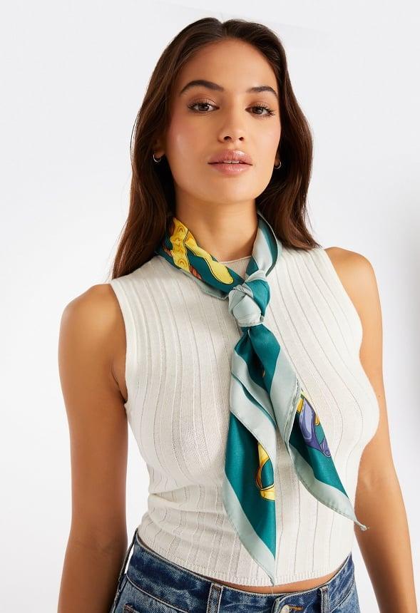 Eden Abstract Multicolor Print Silk Like Scarf Product Image