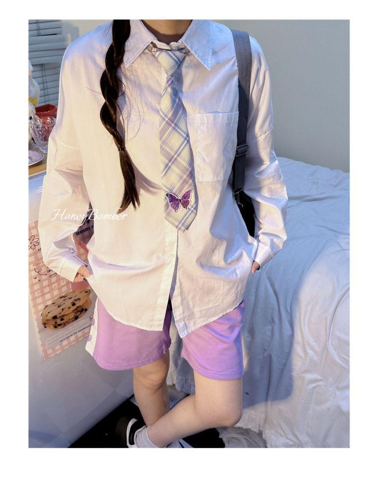Drawstring Waist Heart Print Shorts Product Image