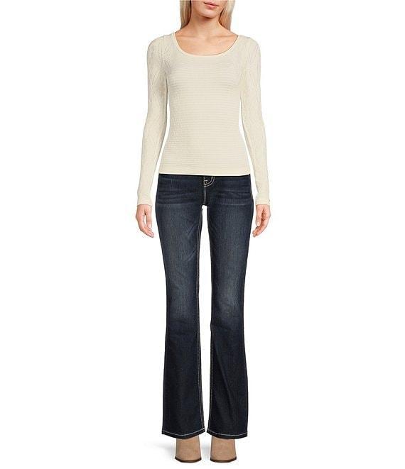 Miss Me Heavy Stitch Flap Pocket Curvy Fit Bootcut Jeans Product Image