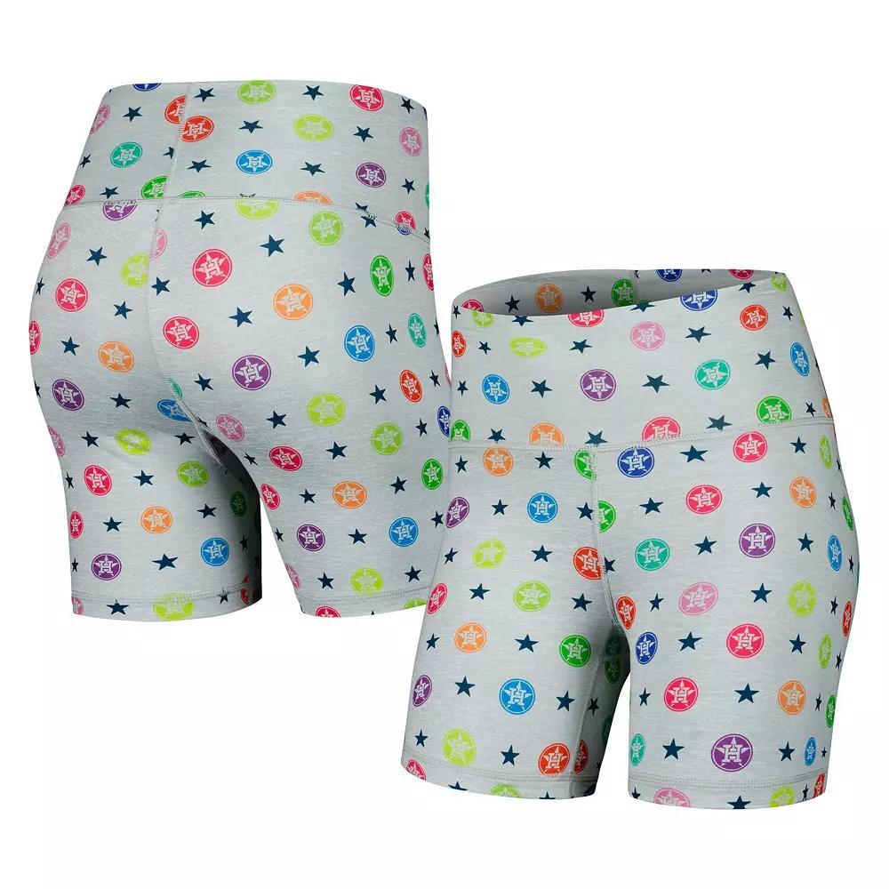 Women's Terez Gray Houston Astros TLC Rainbow Shorts, Size: Medium, Grey Product Image