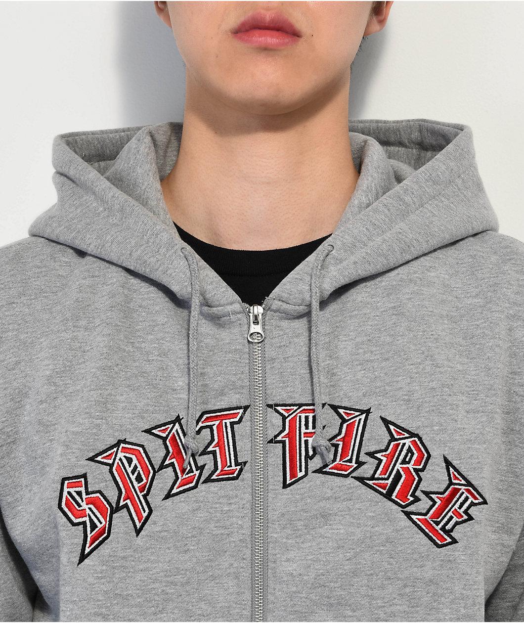 Spitfire Old E Grey Zip Hoodie Product Image