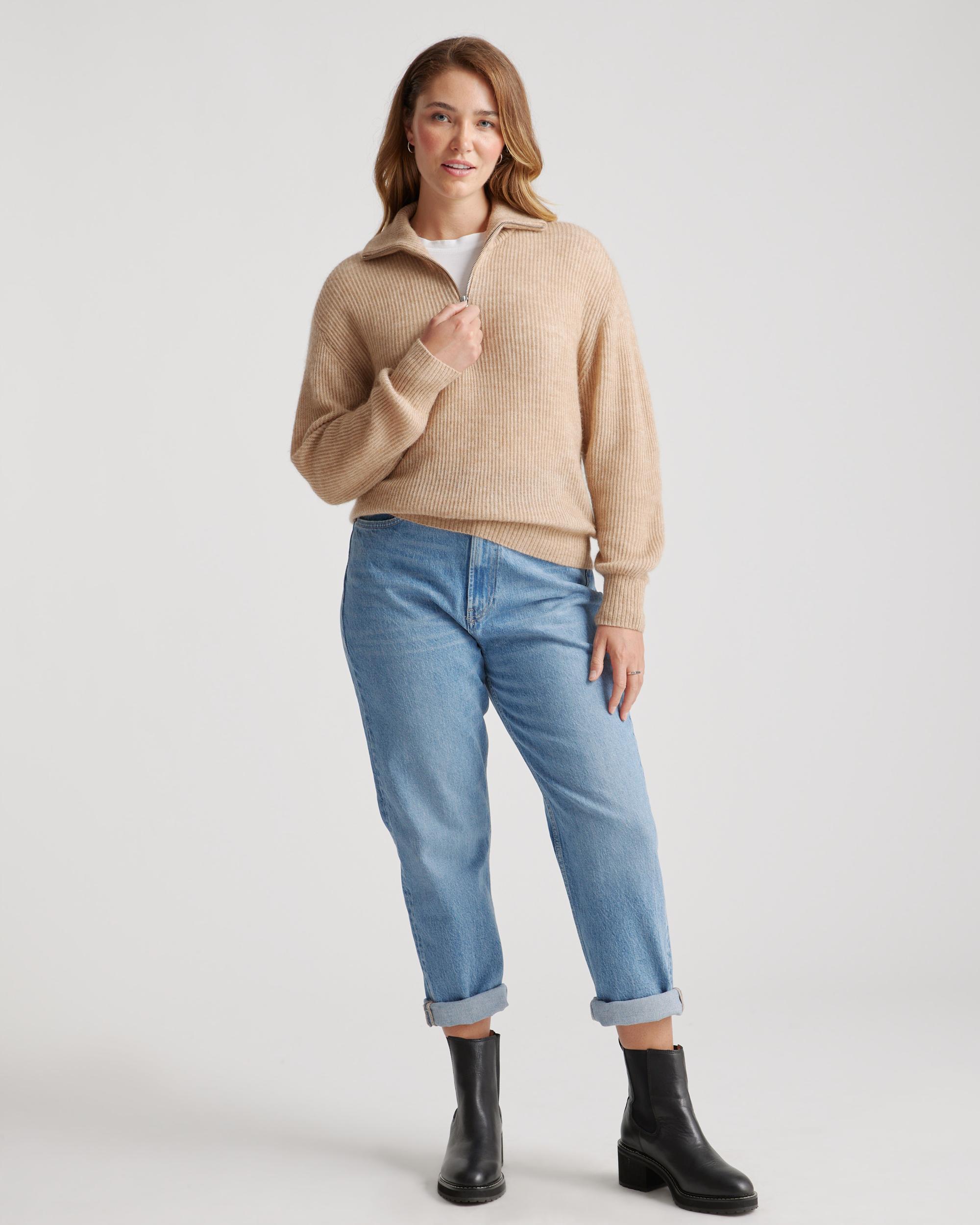Quince | Women's Baby Alpaca-Wool Quarter Zip Sweaters Product Image