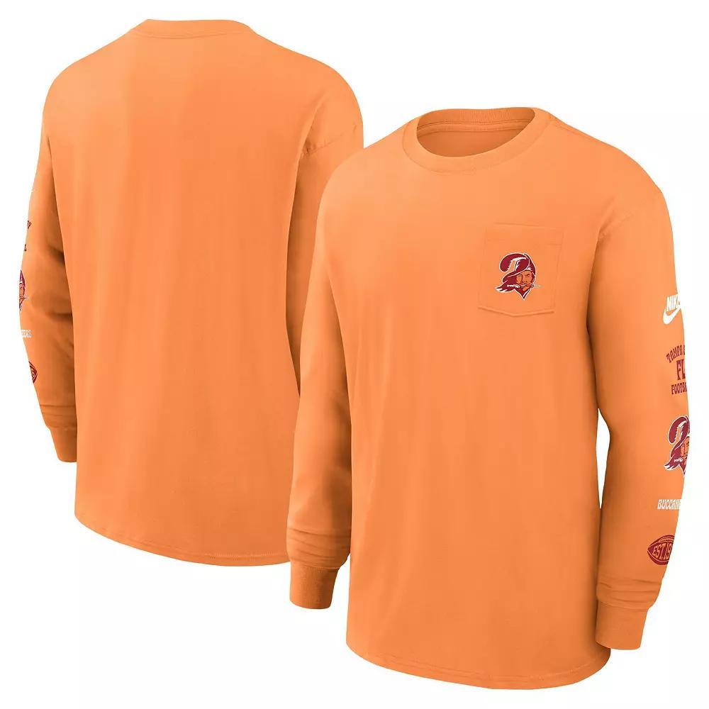 Men's Nike Orange Tampa Bay Buccaneers Rewind Heavy Max 90 Pocket Long Sleeve T-Shirt, Size: XL Product Image