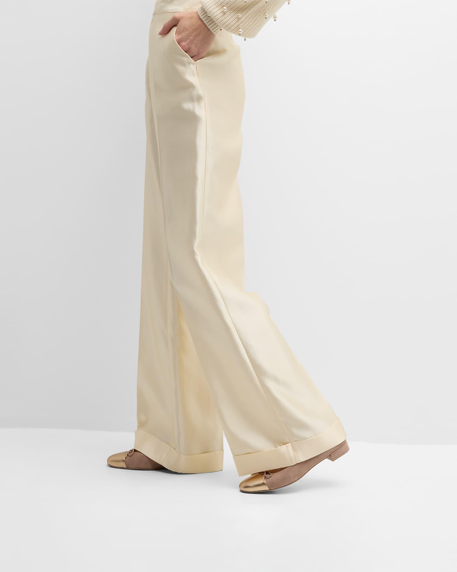 Sleek Bicolor Bow Ballerina Flats Product Image
