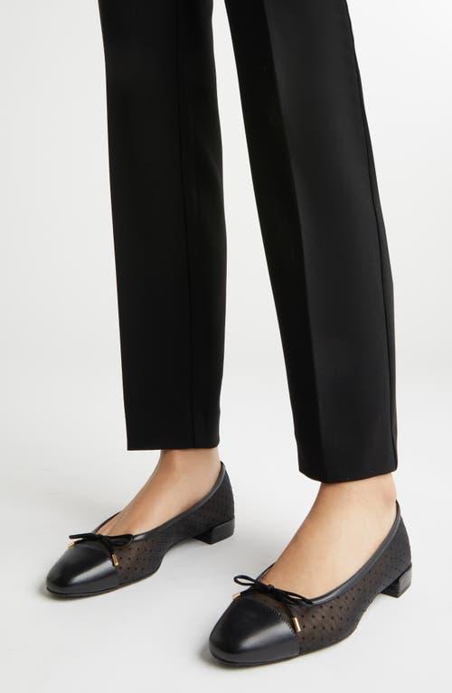 Womens Sleek Bow Denim Ballerina Flats Product Image