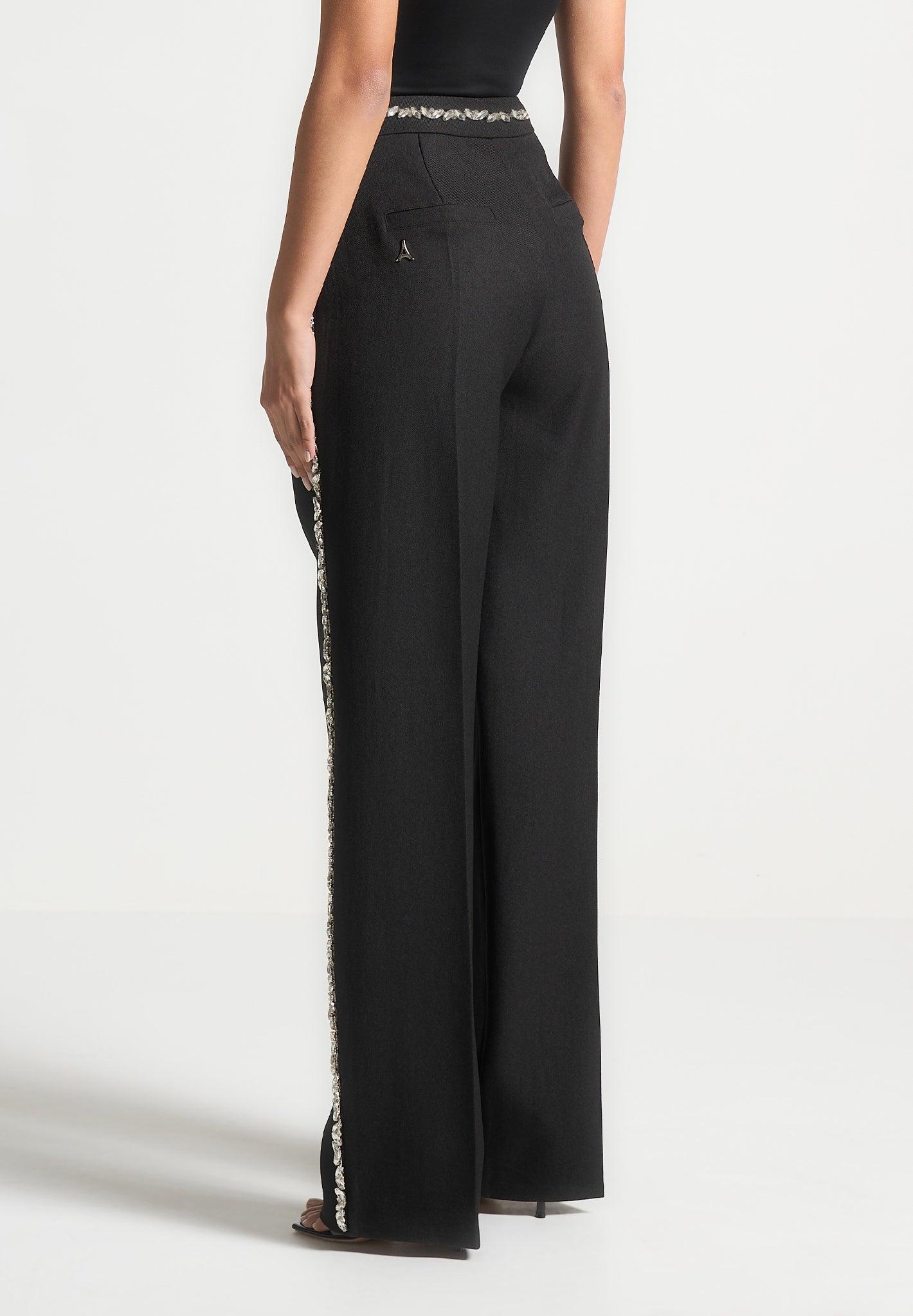 Embellished Tailored Trousers - Black Female Product Image