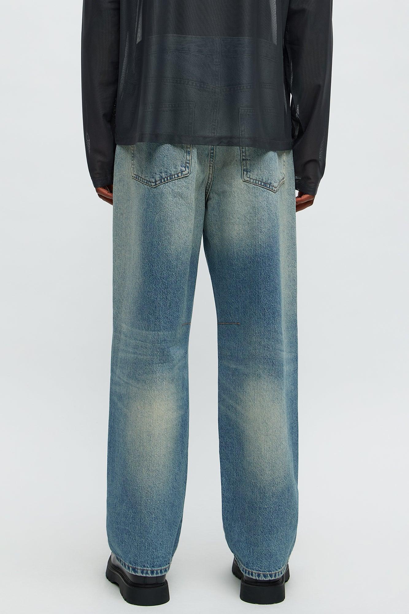 In The Bay Baggy Jeans - Medium Blue Wash Product Image