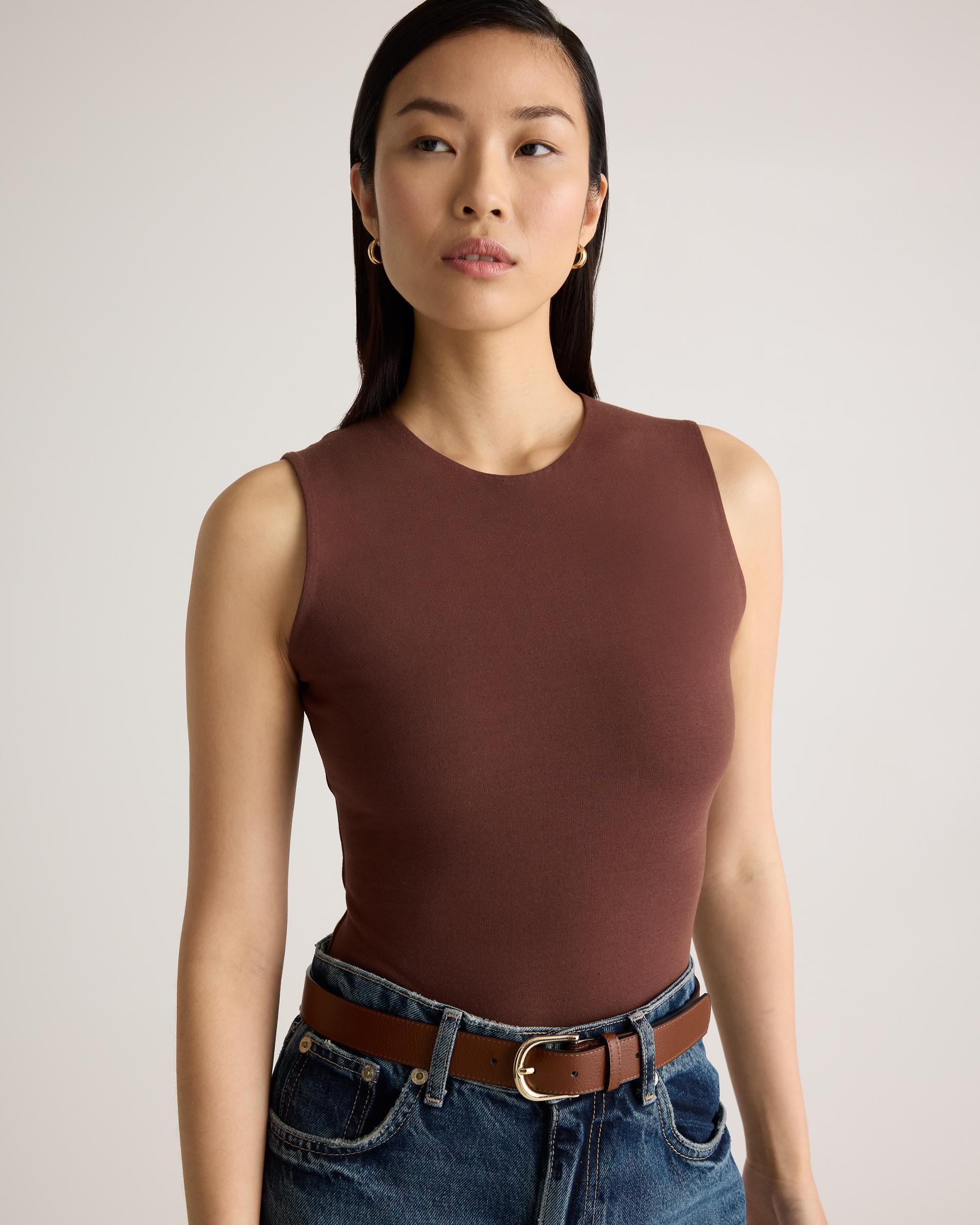Quince | Women's Stretch Cotton Jersey High Neck Sleeveless Bodysuit Size XL, Organic Cotton Product Image