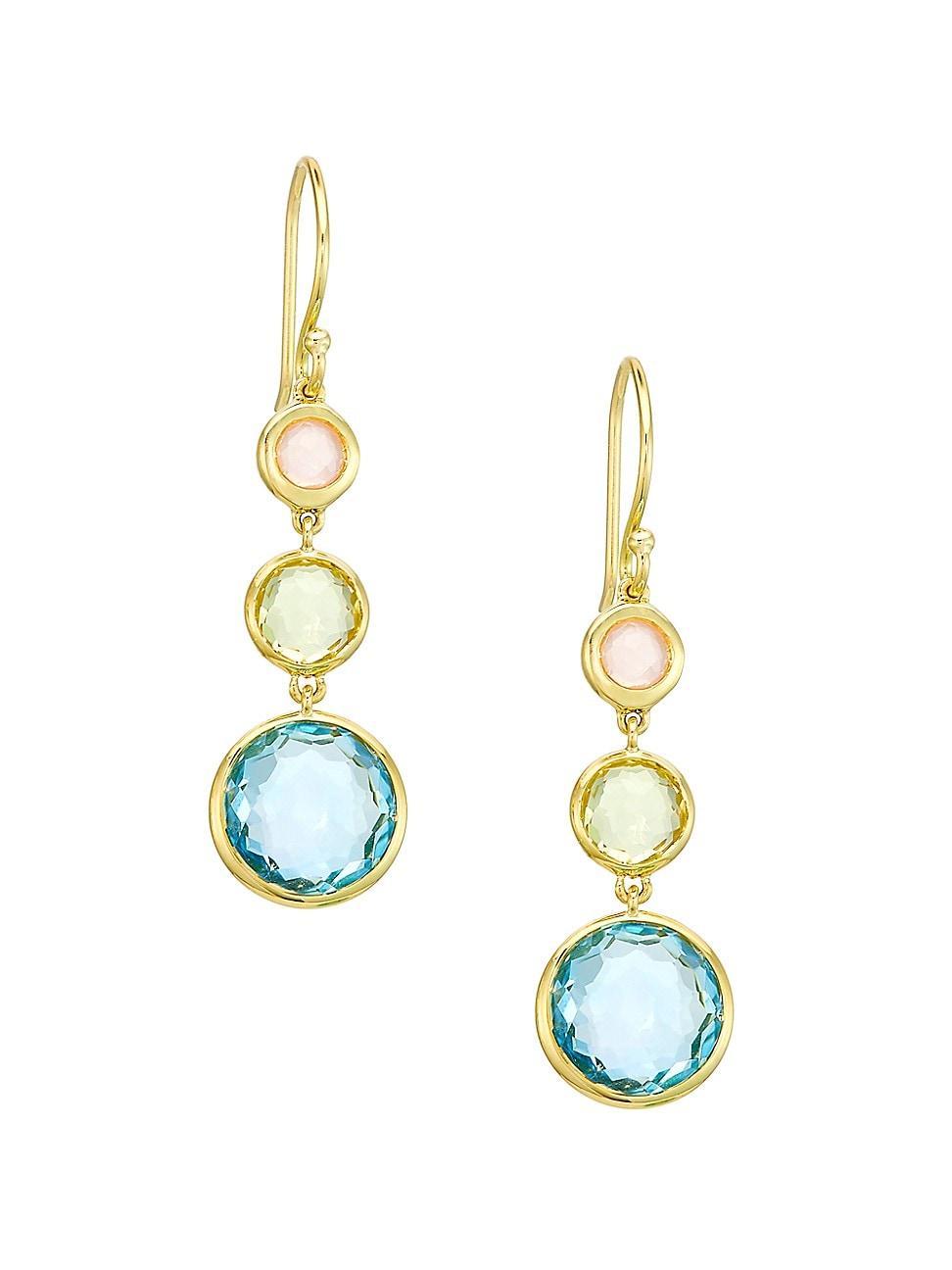 Womens Lollipop Lollitini 18K Yellow Gold & Multi-Stone Triple-Drop Earrings Product Image