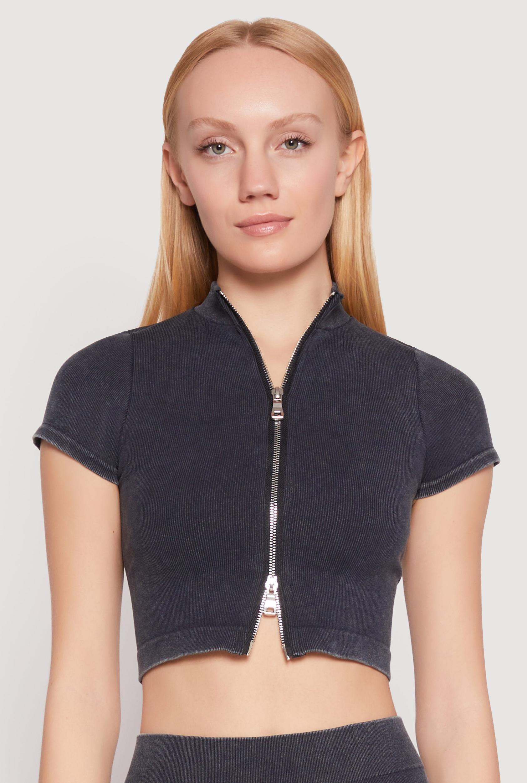 Womens Seamless Mineral Wash Crop Top Product Image
